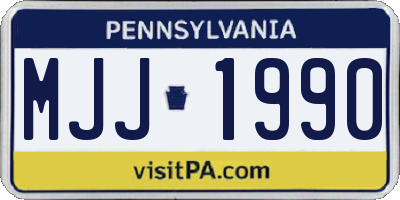 PA license plate MJJ1990