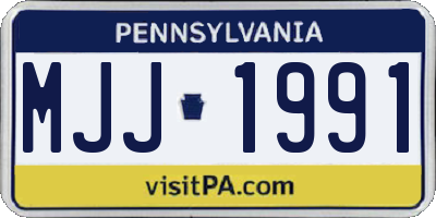 PA license plate MJJ1991