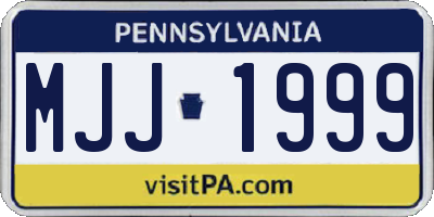PA license plate MJJ1999
