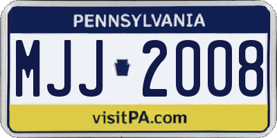 PA license plate MJJ2008