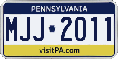 PA license plate MJJ2011