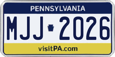 PA license plate MJJ2026