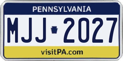 PA license plate MJJ2027