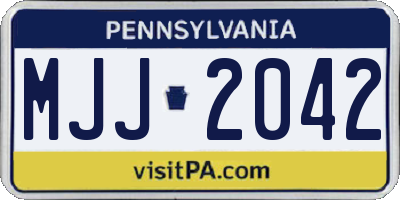 PA license plate MJJ2042