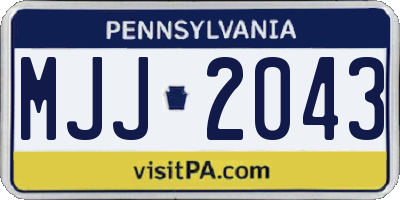 PA license plate MJJ2043
