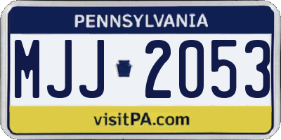 PA license plate MJJ2053