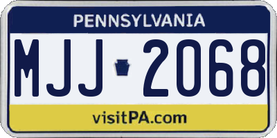 PA license plate MJJ2068