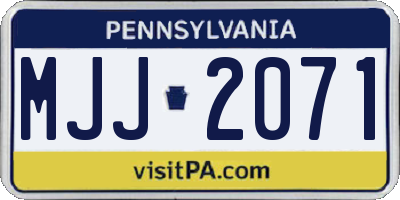 PA license plate MJJ2071