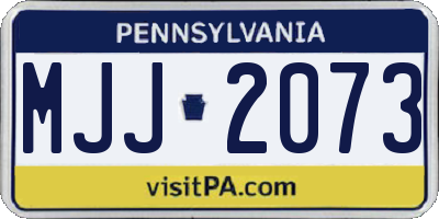 PA license plate MJJ2073