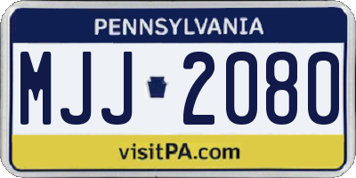 PA license plate MJJ2080