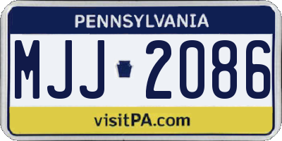 PA license plate MJJ2086