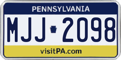 PA license plate MJJ2098