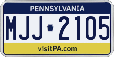 PA license plate MJJ2105