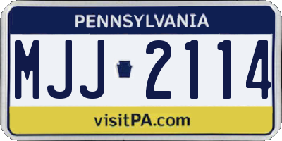 PA license plate MJJ2114