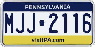 PA license plate MJJ2116