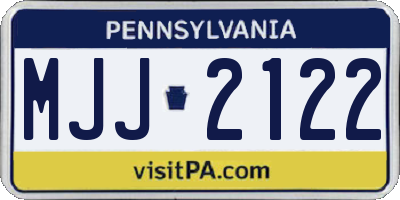 PA license plate MJJ2122