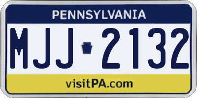 PA license plate MJJ2132