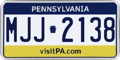 PA license plate MJJ2138