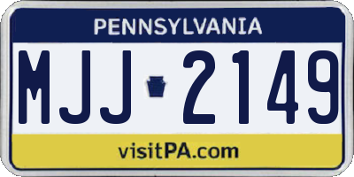 PA license plate MJJ2149