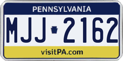 PA license plate MJJ2162