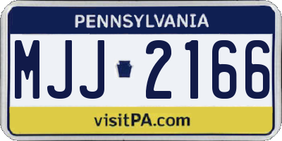 PA license plate MJJ2166