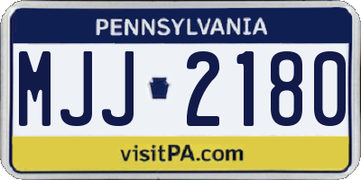 PA license plate MJJ2180