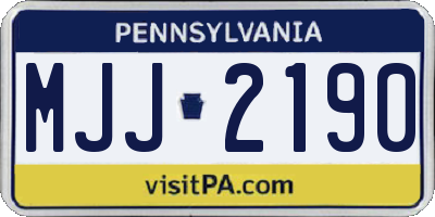 PA license plate MJJ2190
