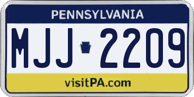 PA license plate MJJ2209