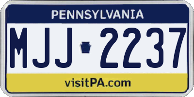 PA license plate MJJ2237
