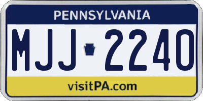 PA license plate MJJ2240