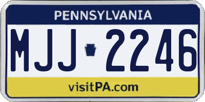 PA license plate MJJ2246