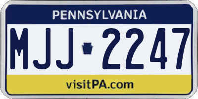 PA license plate MJJ2247