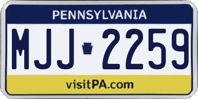 PA license plate MJJ2259