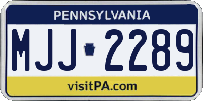 PA license plate MJJ2289