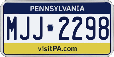 PA license plate MJJ2298
