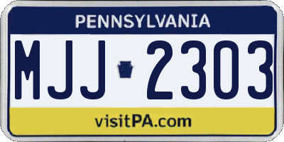 PA license plate MJJ2303