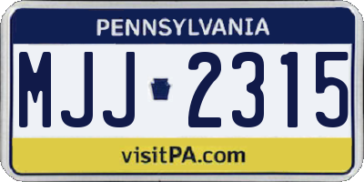 PA license plate MJJ2315