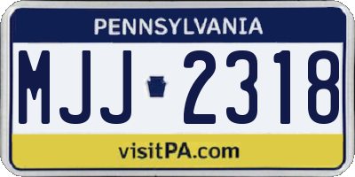 PA license plate MJJ2318