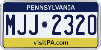 PA license plate MJJ2320