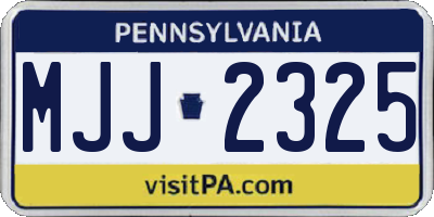 PA license plate MJJ2325