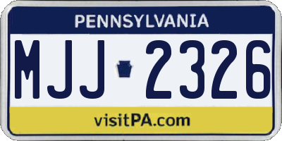 PA license plate MJJ2326