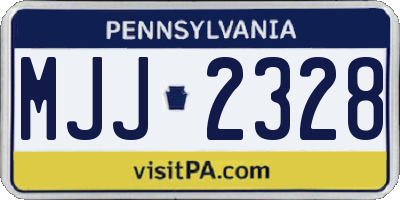 PA license plate MJJ2328