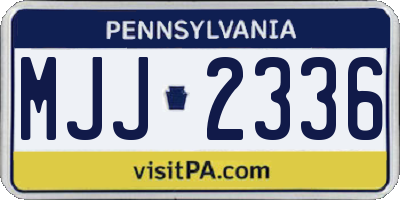 PA license plate MJJ2336