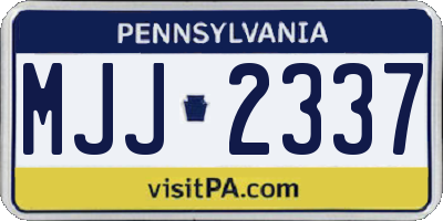 PA license plate MJJ2337