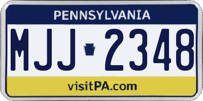 PA license plate MJJ2348