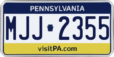 PA license plate MJJ2355