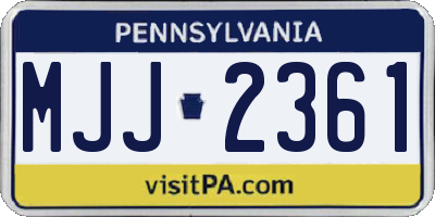 PA license plate MJJ2361