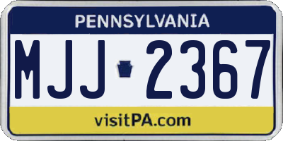 PA license plate MJJ2367