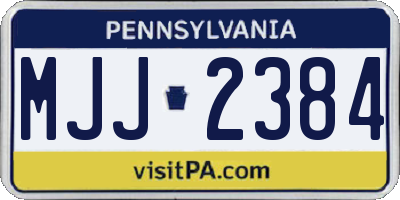 PA license plate MJJ2384