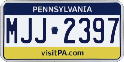 PA license plate MJJ2397